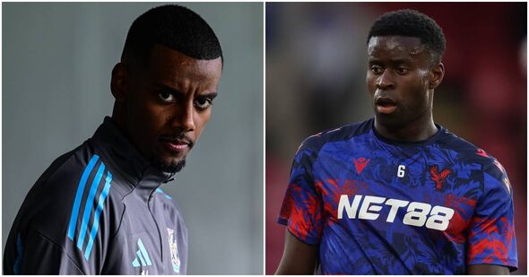 Alexander Isak of Newcastle United and Marc Guehi of Crystal Palace